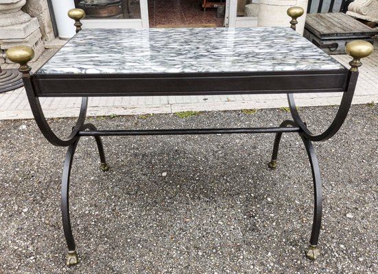 Coffee Table In Wrought Iron & Marble Top, Italy, 1980s En Vente Sur Pamono For Iron Coffee Tables (View 1 of 20)