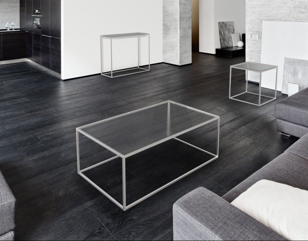 Coffee Table Julia Clear Brushed Stainless Steel 110 X 65 X 40 Cm (ct182c) In Brushed Stainless Steel Coffee Tables (View 10 of 20)