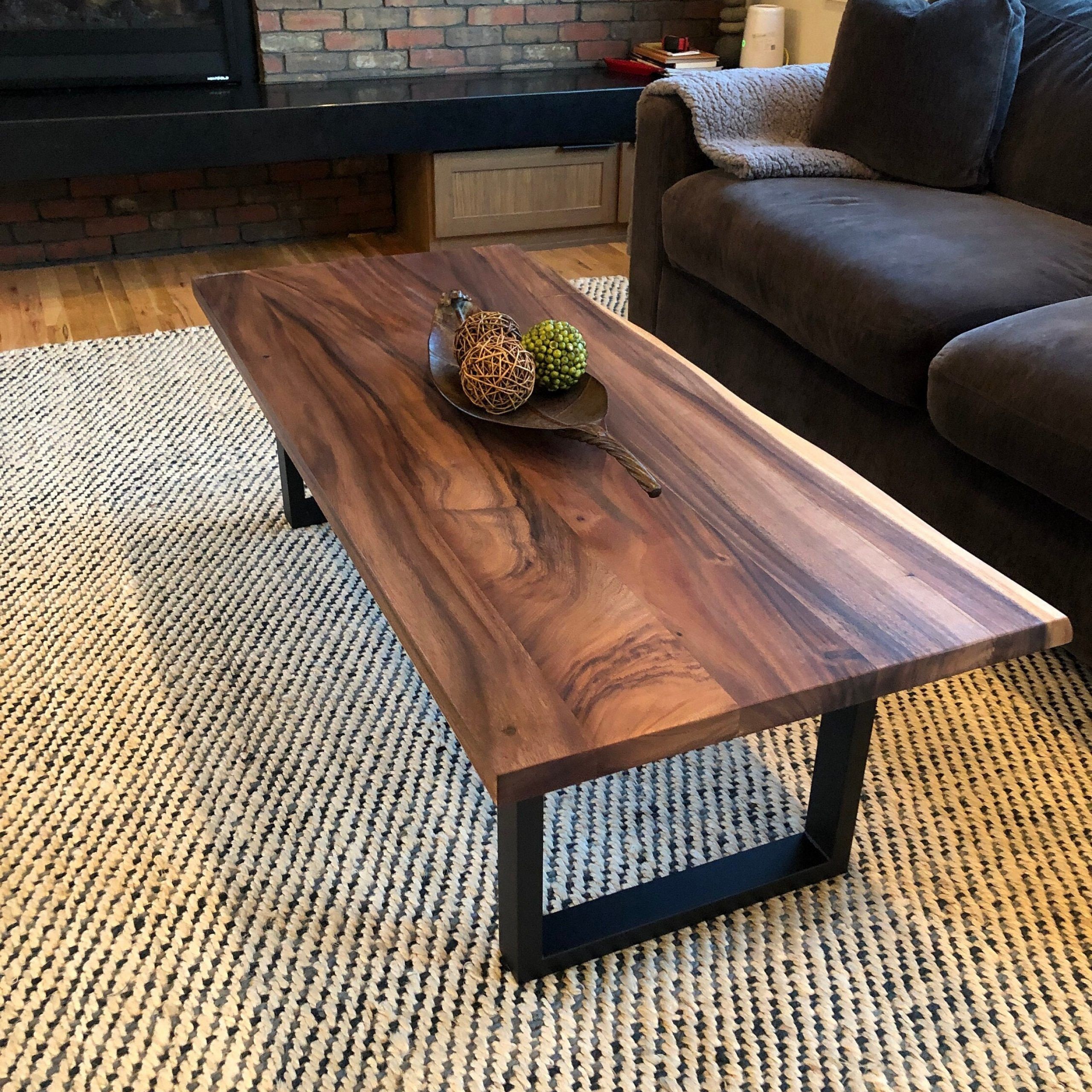 Coffee Table South American Walnut Live Edge Coffee Table – Etsy Intended For Modern Coffee Tables (View 9 of 20)