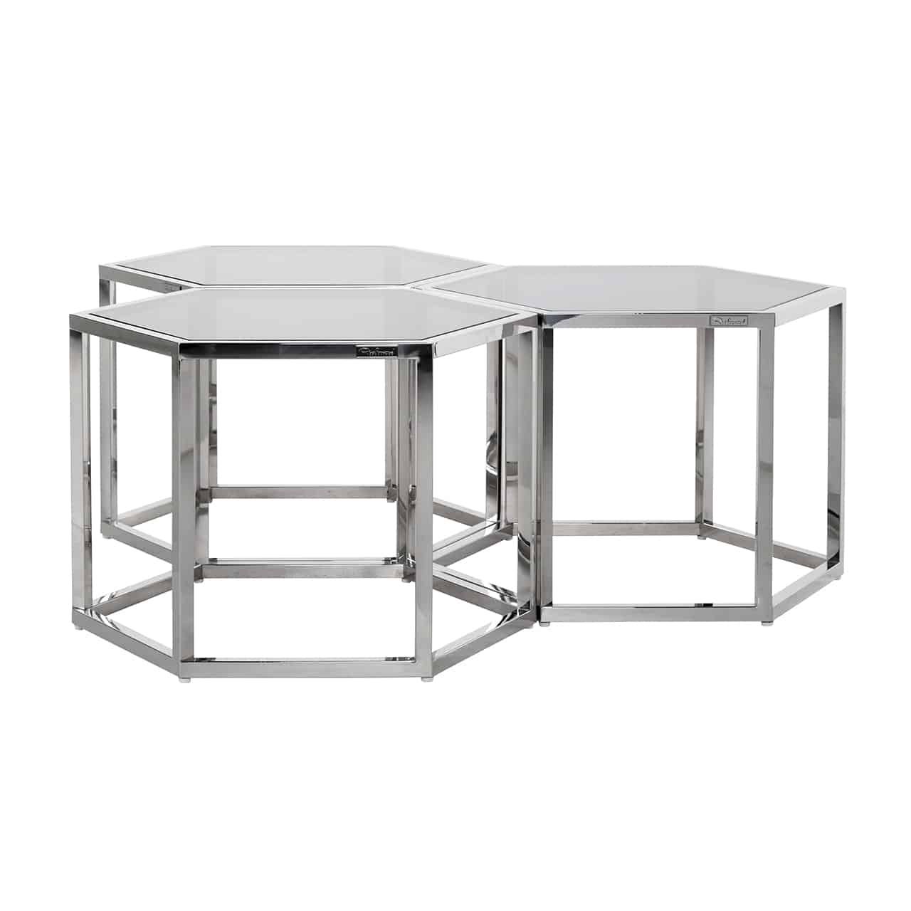 Coffee Tables Three Chrome | Chrome | Furnibay – Furniture Online With Chrome Coffee Tables (View 3 of 20)