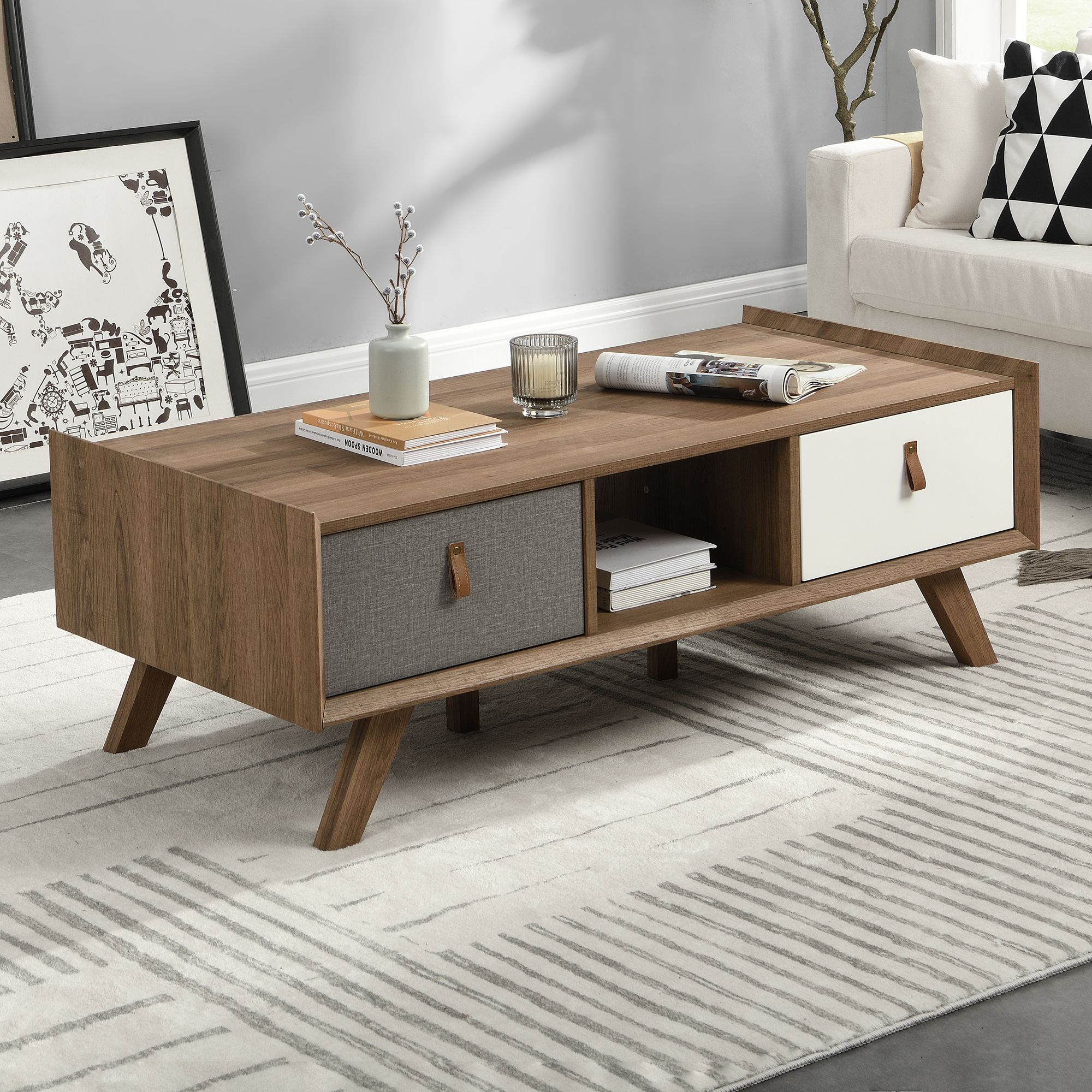 Core Living Diana 2 Drawer Coffee Table | Temple & Webster Inside 2 Drawer Coffee Tables (View 7 of 20)