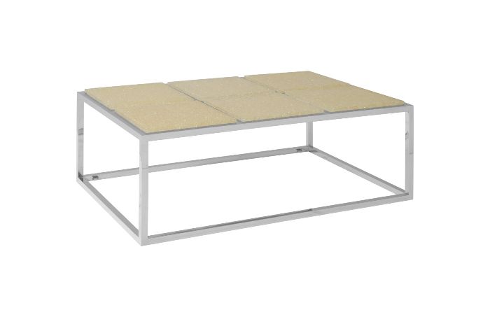 Crushed Acrylic Coffee Table 6 Squares, Stainless Steel Frame Pertaining To Stainless Steel And Acrylic Coffee Tables (View 15 of 20)