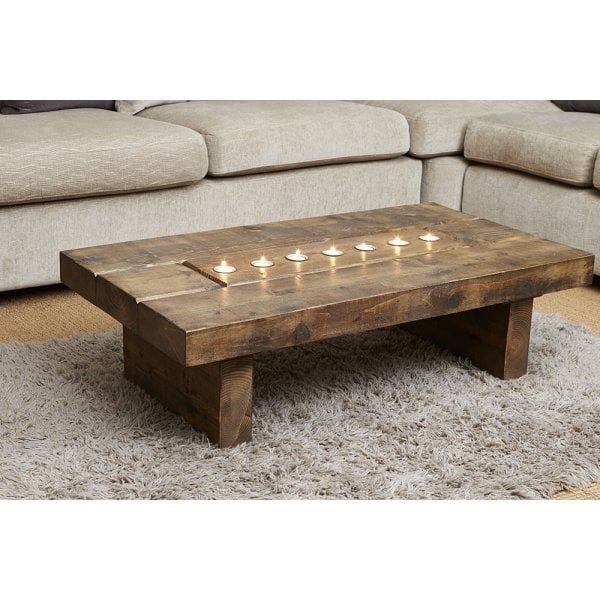 Cube Plank T Light Coffee Table | Wood Table | Curiosity Interiors Inside Plank Coffee Tables (View 10 of 20)