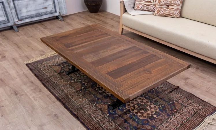 Custom Build Your Own Coffee Table: 2” Teak Wood Slab W/ A Frame Within Solid Teak Wood Coffee Tables (View 16 of 20)