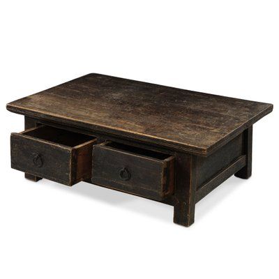 Dark Elm Two Drawer Coffee Table For Sale At Pamono For 2 Drawer Coffee Tables (Gallery 20 of 20)