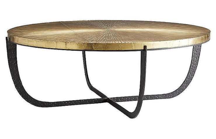 Denmark Round Antique Gold Bronze Coffee Table In Bronze Metal Coffee Tables (View 9 of 20)
