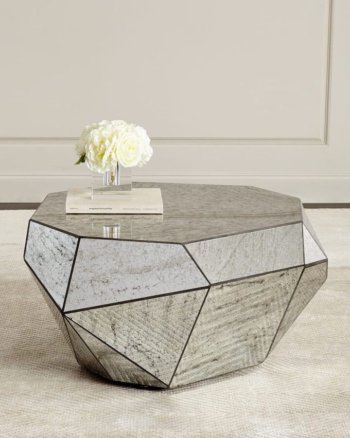 Dimensional Antiqued Mirror Coffee Table – Shopstyle In Antique Mirrored Coffee Tables (View 10 of 20)