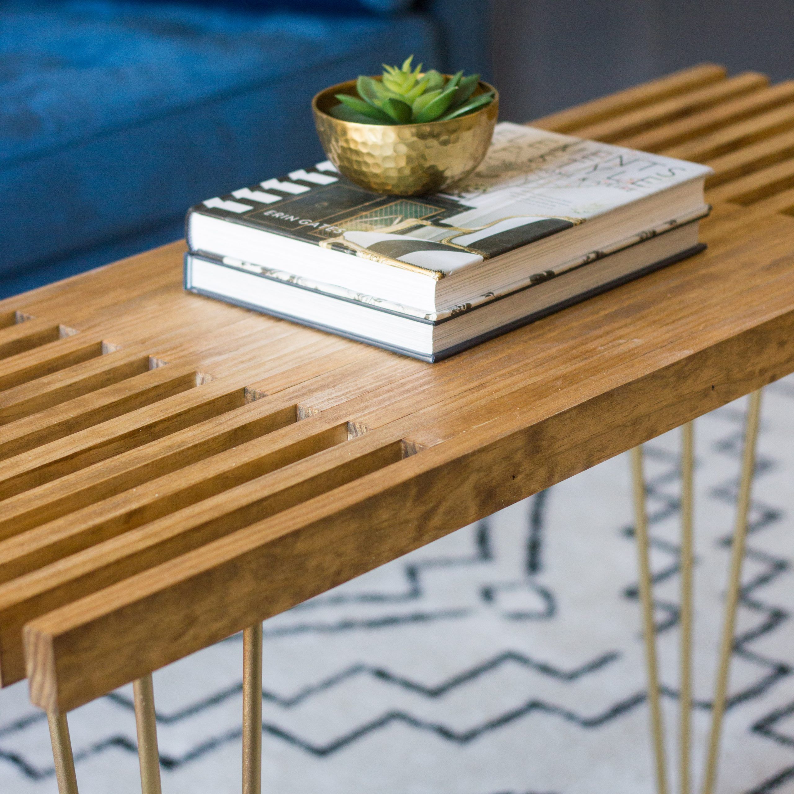 Diy Slatted Coffee Table With Hairpin Legs – Erin Spain For Slat Coffee Tables (View 3 of 20)