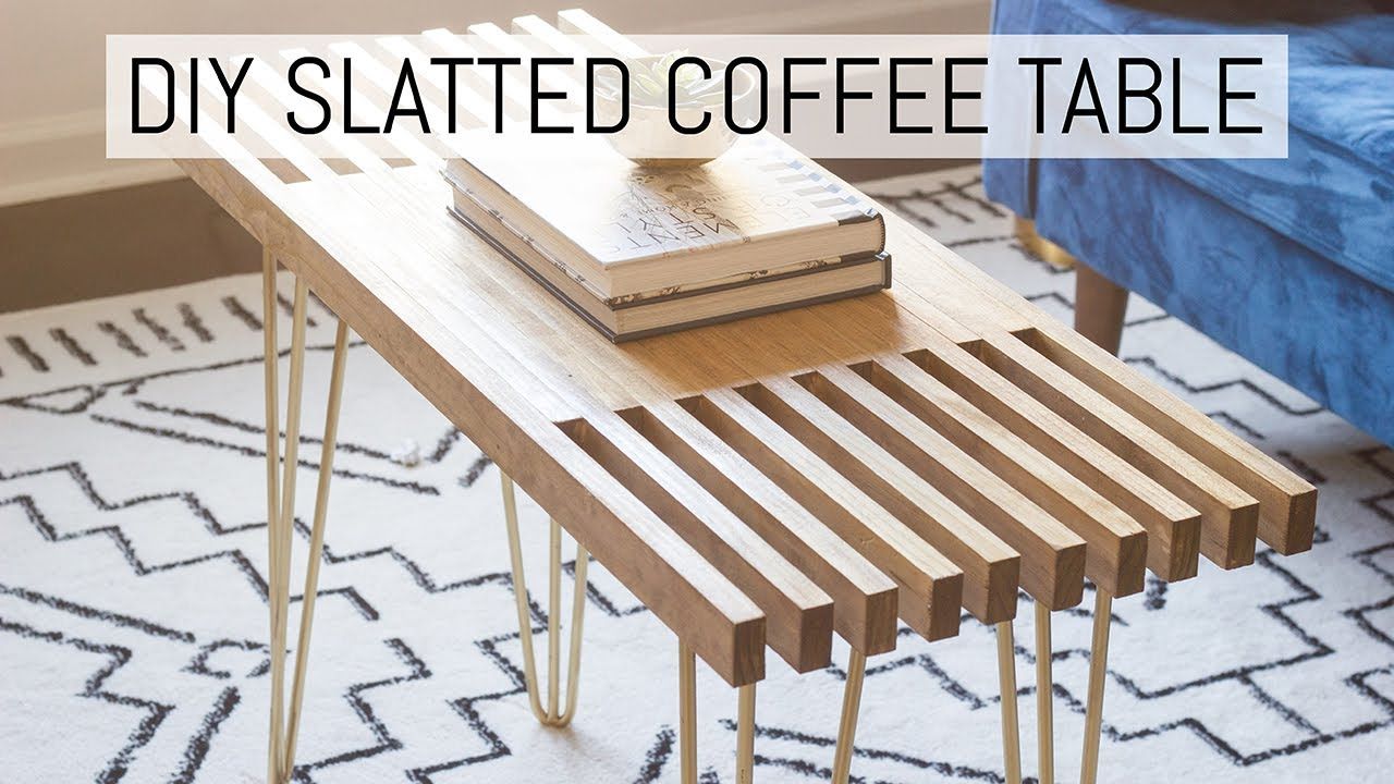 Diy Slatted Coffee Table – Youtube Inside Slat Coffee Tables (View 7 of 20)