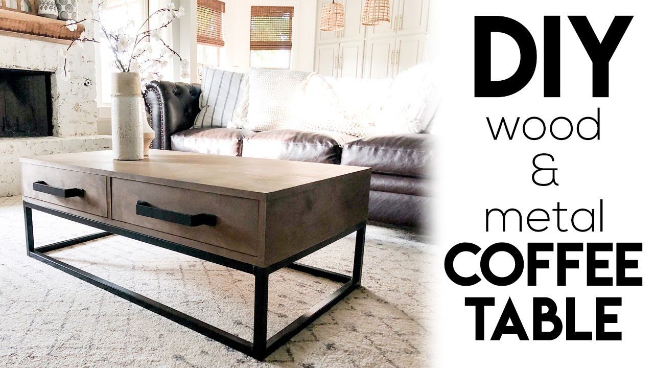 Diy Wood & Metal Coffee Table – Youtube Within Metal And Wood Coffee Tables (View 18 of 20)