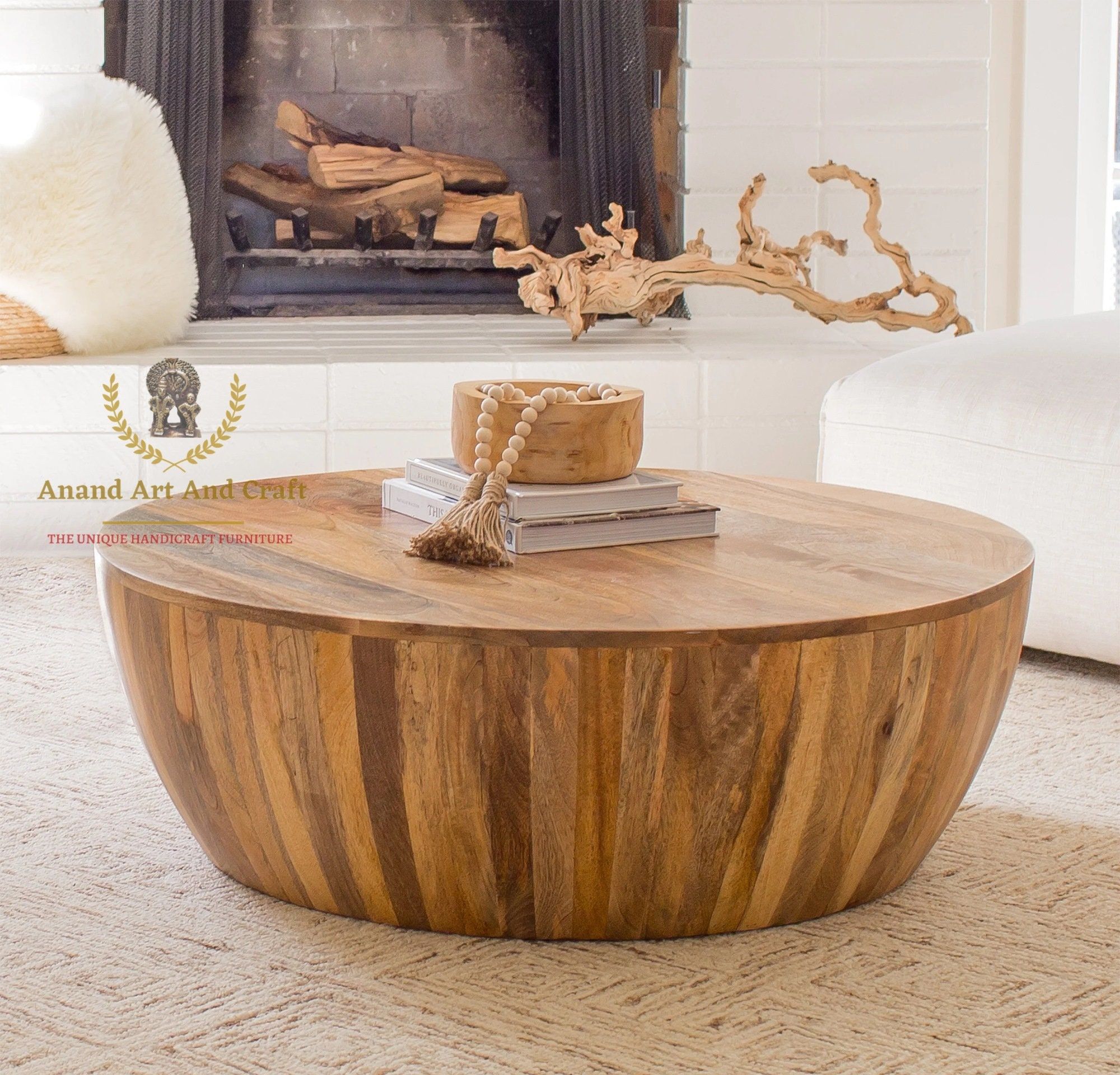 Drum Coffee Table – Etsy For Drum Shaped Coffee Tables (View 3 of 20)