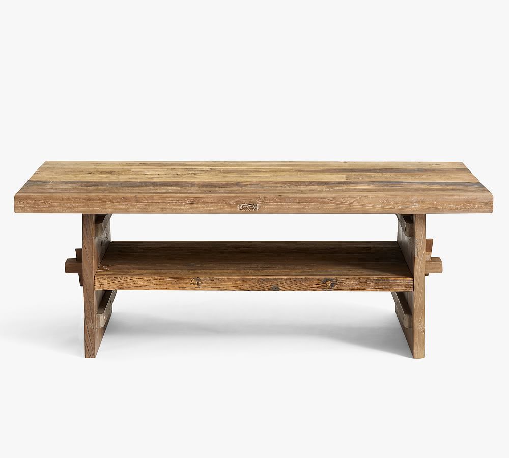 Easton 50" Reclaimed Wood Coffee Table | Coffee Table Wood, Reclaimed Wood  Coffee Table, Coffee Table Pottery Barn With Regard To Reclaimed Elm Wood Coffee Tables (View 2 of 20)