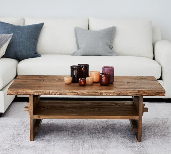 Easton 50" Reclaimed Wood Coffee Table | Pottery Barn In Reclaimed Wood Coffee Tables (View 2 of 20)