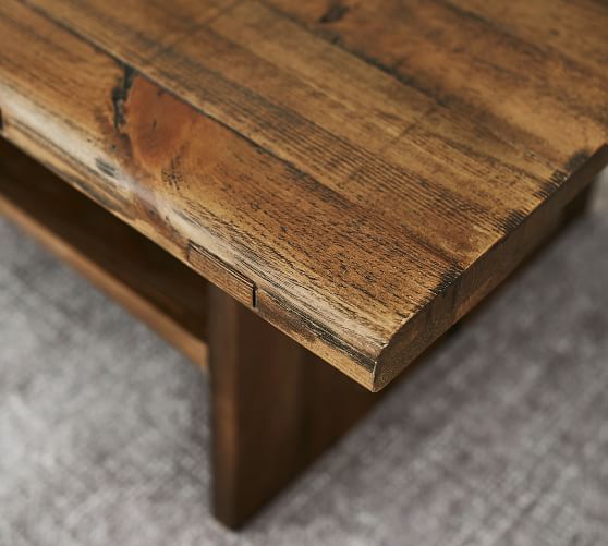 Easton 50" Reclaimed Wood Coffee Table | Pottery Barn Throughout Plank Coffee Tables (View 11 of 20)