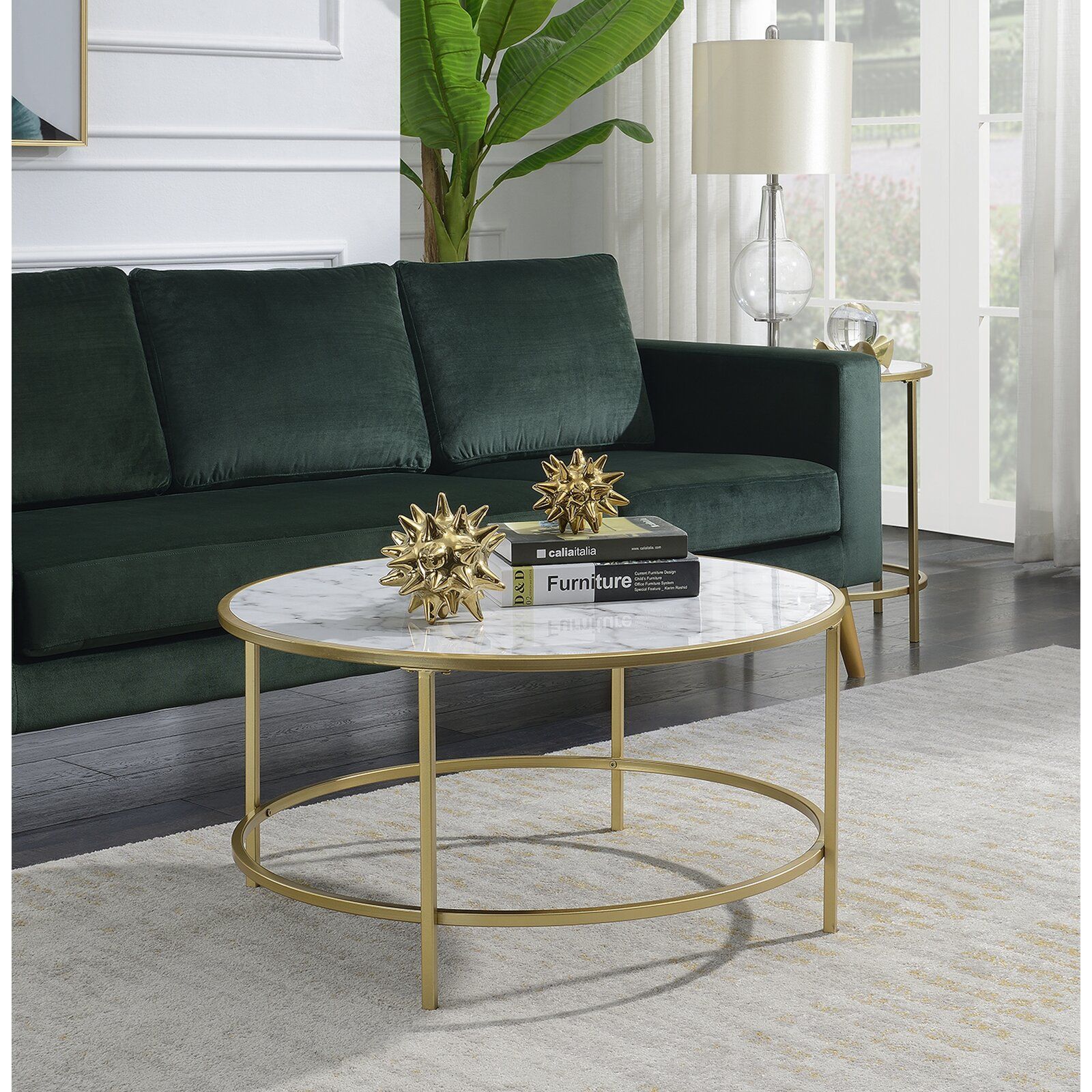 Essex Coffee Table, Top Material Details: Mdf Board / Marble Paper Melamine,  Overall Product Weight: 28 Lb (View 18 of 20)