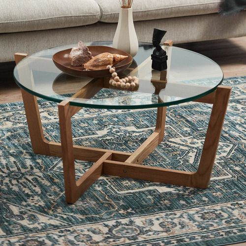 Estudio Furniture Monterey Glass & Oak Coffee Table | Temple & Webster Intended For Glass Coffee Tables (View 14 of 20)