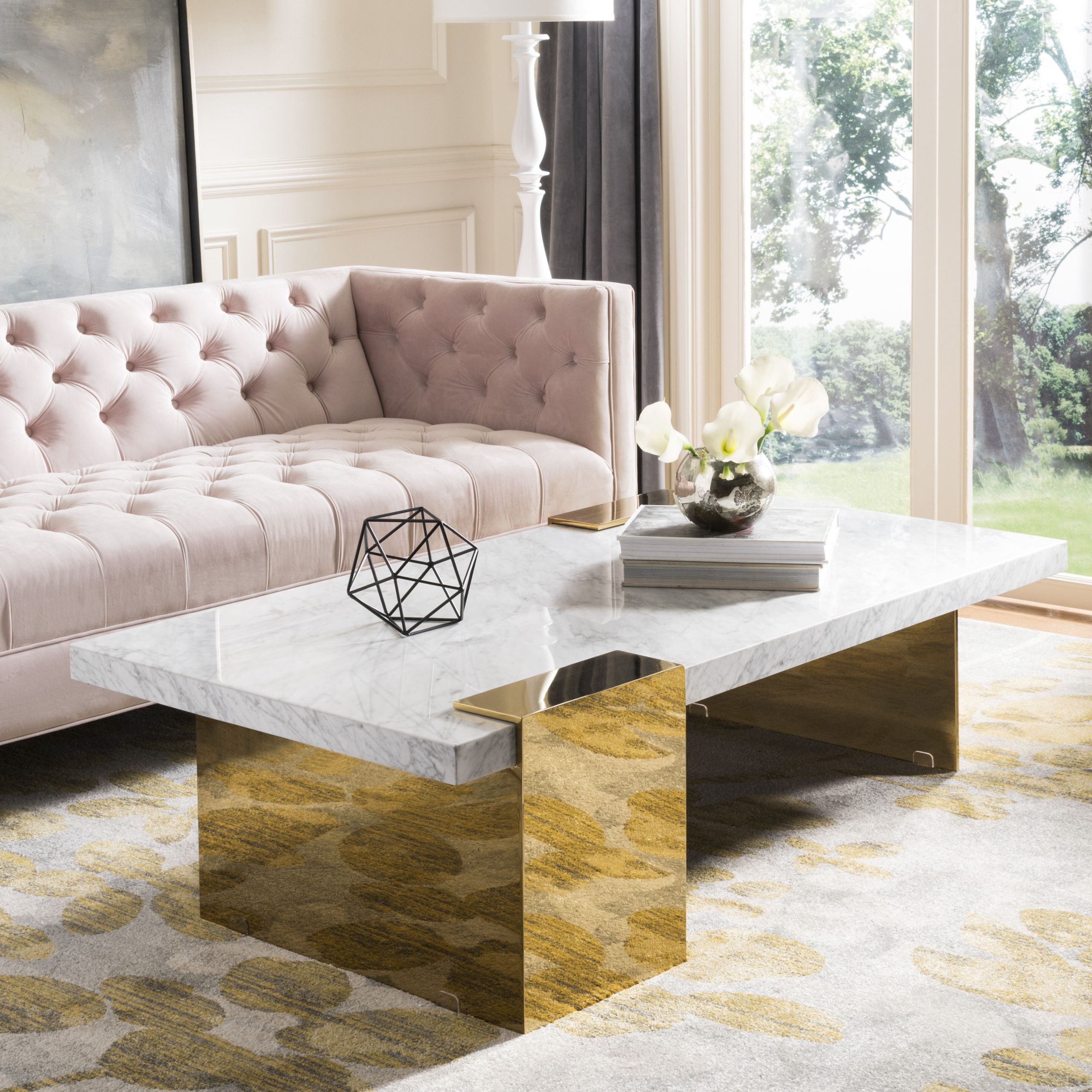 Faux White Marble Coffee Table – Visualhunt Within Faux Marble Top Coffee Tables (View 4 of 20)