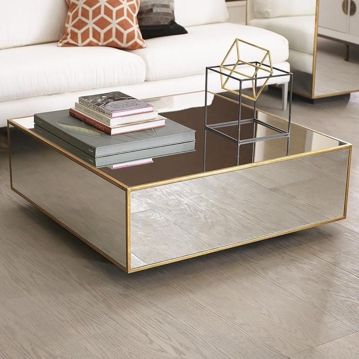 Floating Mirrored And Gold Coffee Table | Mirrored Coffee Tables, Center  Table Living Room, Table Decor Living Room Regarding Mirrored Coffee Tables (View 8 of 20)