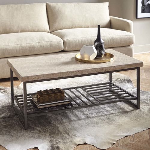 Found It At Allmodern – Lauper Coffee Table – Stone Top Table $289 | Coffee  Table, Coffee Table Rectangle, Stone Coffee Table Regarding Stone Top Coffee Tables (View 9 of 20)