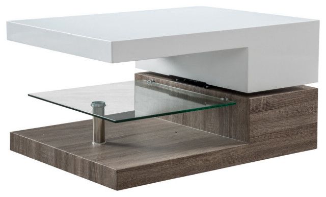 Gdf Studio Emerson Rectangular Mod Swivel Coffee Table With Glass –  Contemporary – Coffee Tables  Gdfstudio | Houzz With Swivel Coffee Tables (View 7 of 20)