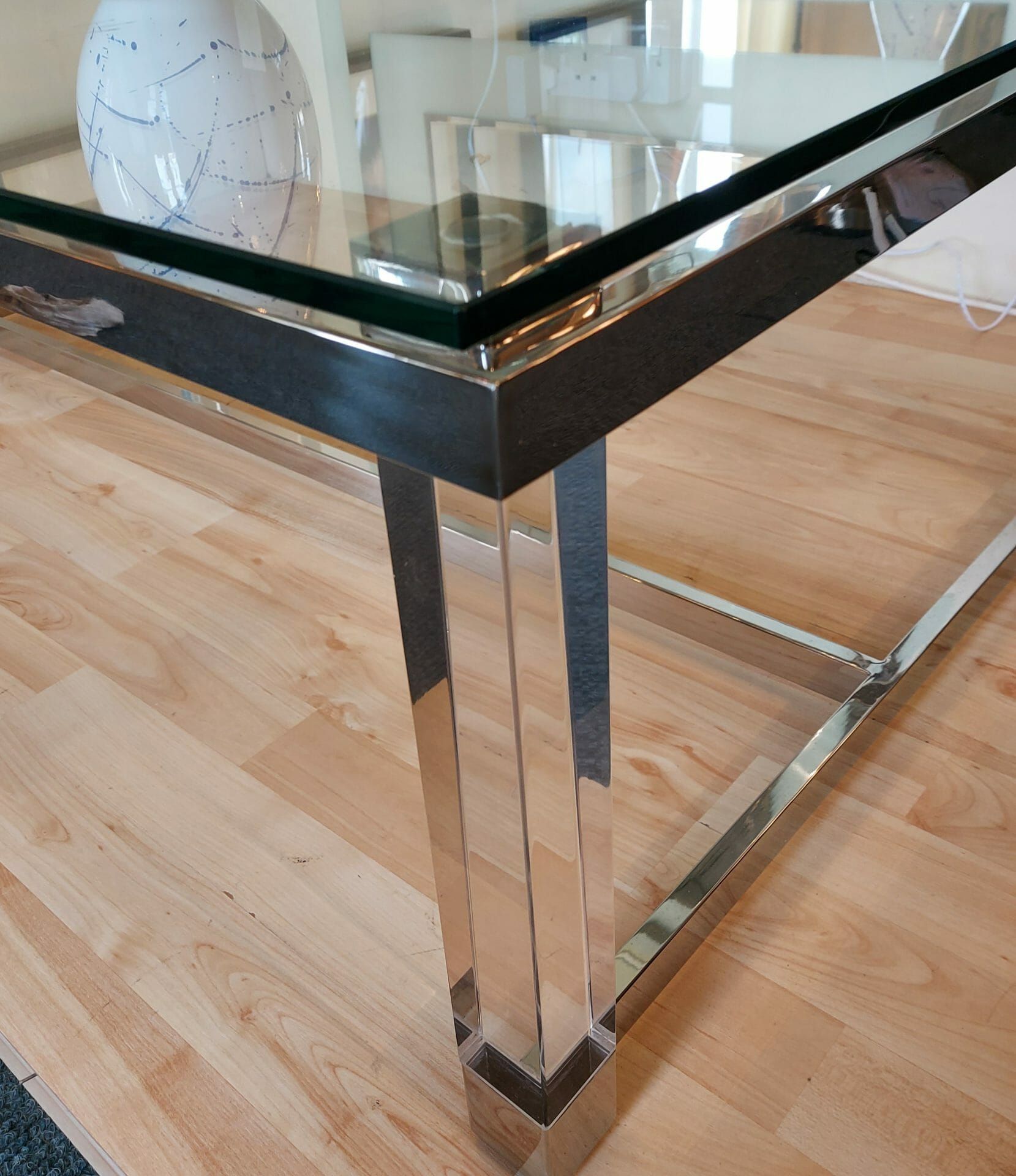 Glass And Chrome' Coffee Table | Malvern Studios With Chrome Coffee Tables (View 14 of 20)