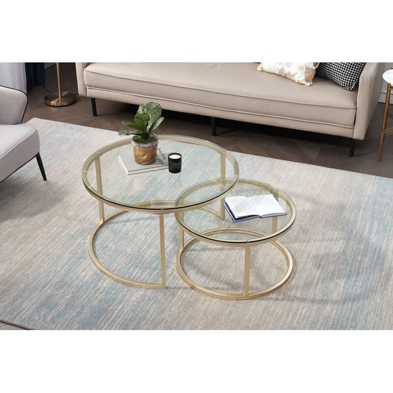 Glass Coffee Table Set 2 Piece | Decor Essentials Throughout 2 Piece Coffee Tables (Gallery 19 of 20)