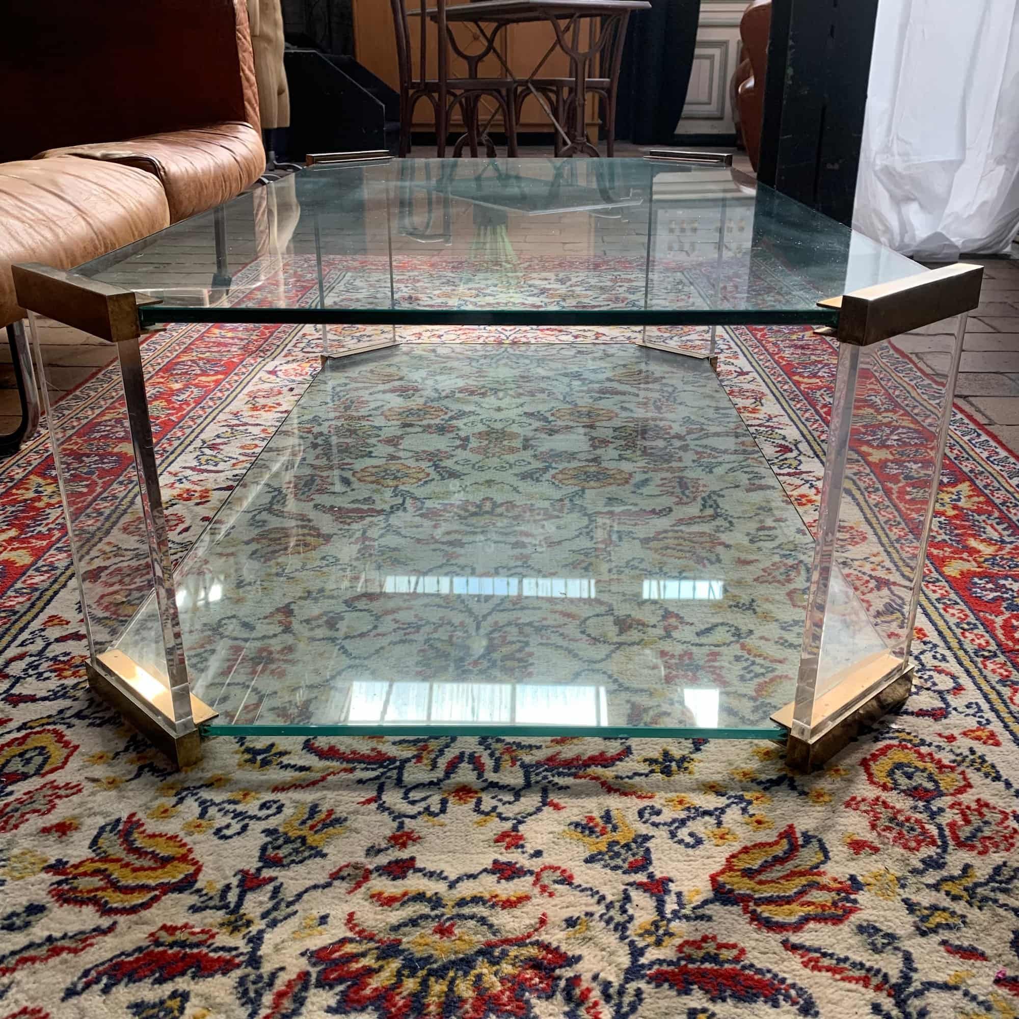 Glass Coffee Tabledesigner Pierre Vandel | Autenthic Materials With Glass Top Coffee Tables (View 4 of 20)