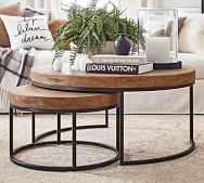 Glass, Wood And Metal Coffee Tables | Pottery Barn Intended For Metal And Wood Coffee Tables (View 3 of 20)