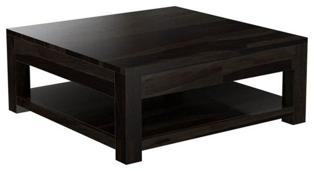Glencoe Large Square Coffee Table Solid Wood Contemporary Style –  Transitional – Coffee Tables  Sierra Living Concepts Inc | Houzz Intended For Square Coffee Tables (View 14 of 20)
