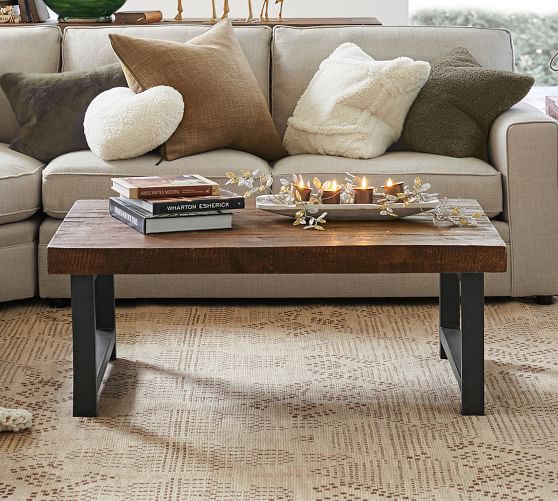 Griffin Reclaimed Wood Coffee Table | Pottery Barn Pertaining To Metal And Wood Coffee Tables (View 14 of 20)