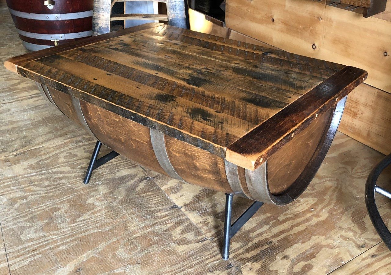 Half Barrel Coffee Table | The Oak Barrel Company In Natural Stained Wood Coffee Tables (View 17 of 20)