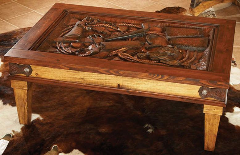 Hand Carved Western Coffee Table With Glass Top Throughout Wooden Hand Carved Coffee Tables (View 8 of 20)