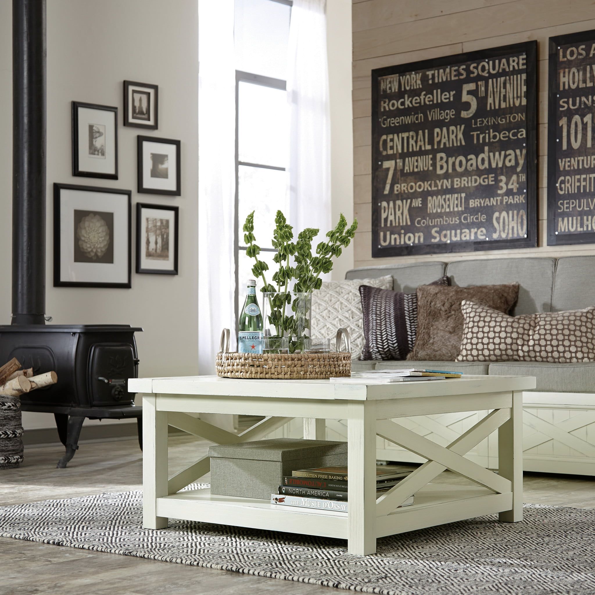 Homestyles Seaside Lodge Off White Coffee Table – Walmart Regarding Off White Wood Coffee Tables (View 6 of 20)