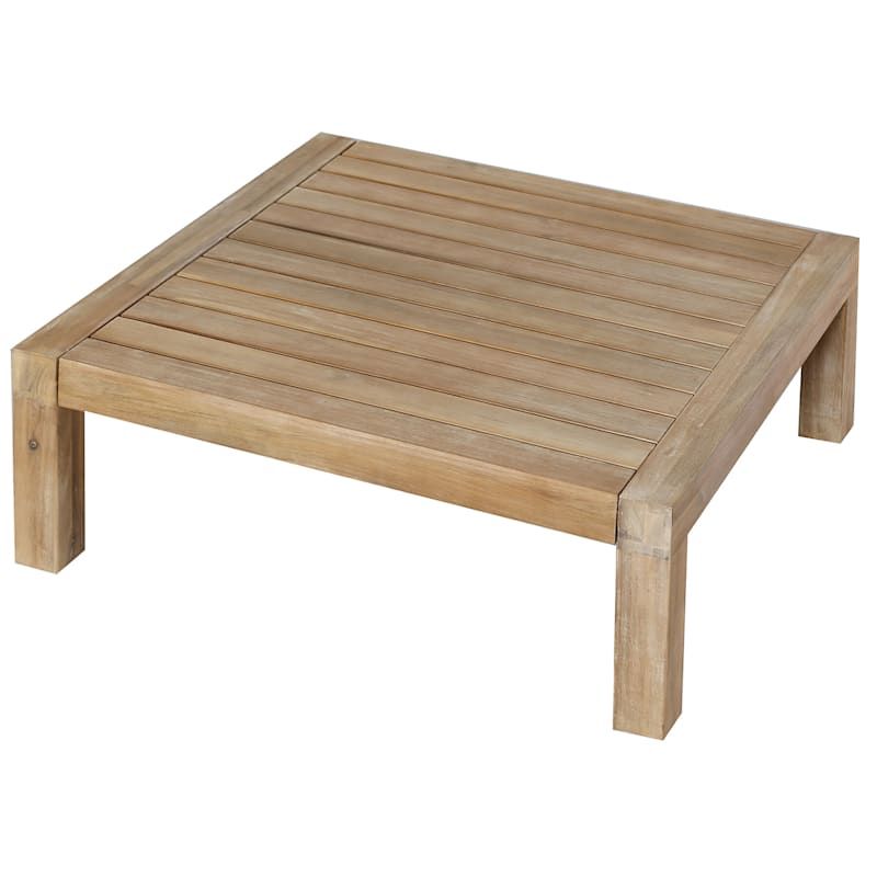 Honeybloom Park City Blonde Acacia Wood Outdoor Coffee Table | At Home Pertaining To Acacia Wood Coffee Tables (View 10 of 20)