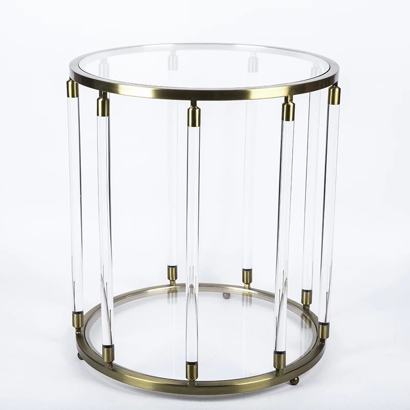 Hot Selling Round Side Table Gold Acrylic Furniture Table Stainless Steel  Brass Round Coffee Table | Aliexpress Throughout Stainless Steel And Acrylic Coffee Tables (View 3 of 20)