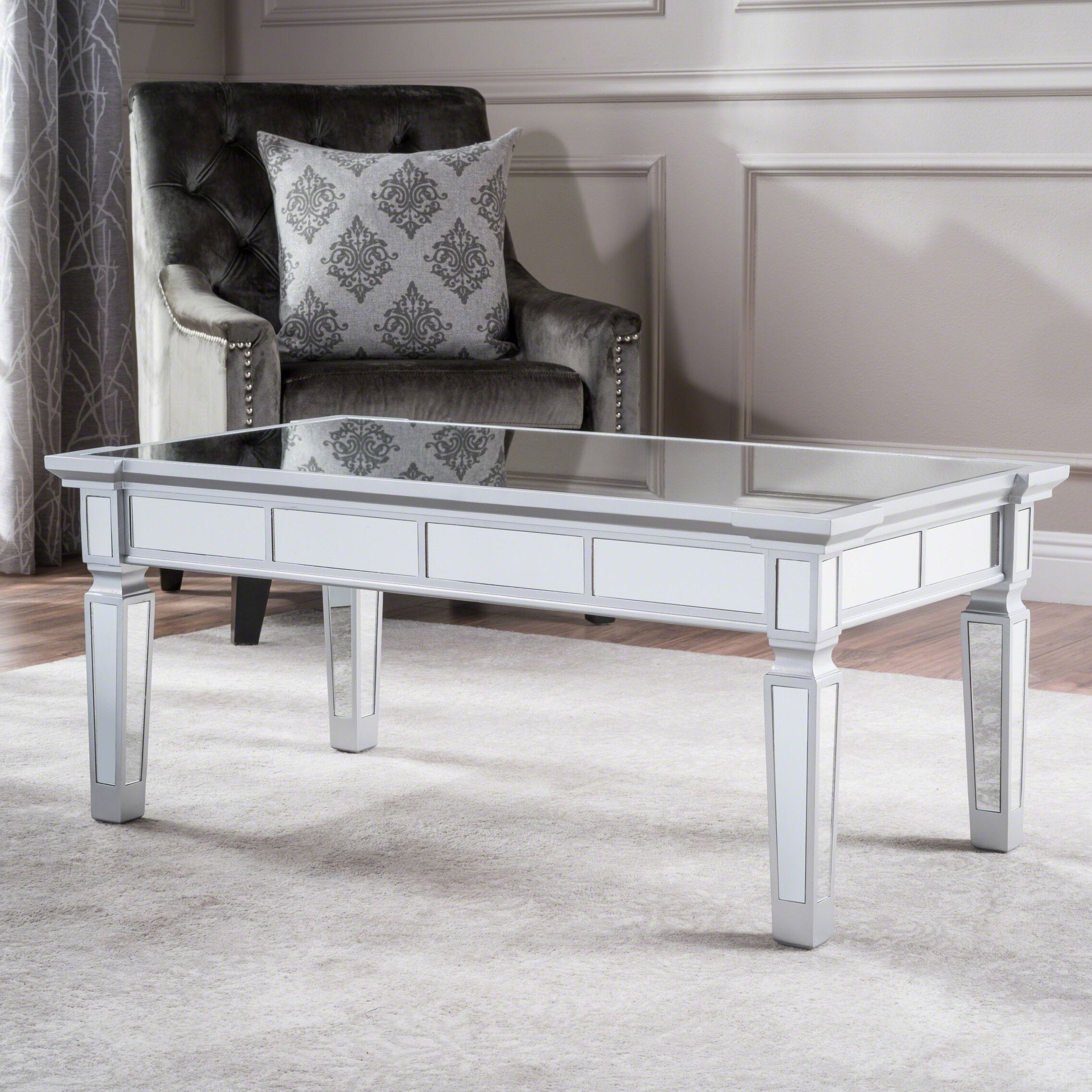 House Of Hampton® Walsall 4 Legs Coffee Table & Reviews | Wayfair With Mirrored Coffee Tables (Gallery 19 of 20)