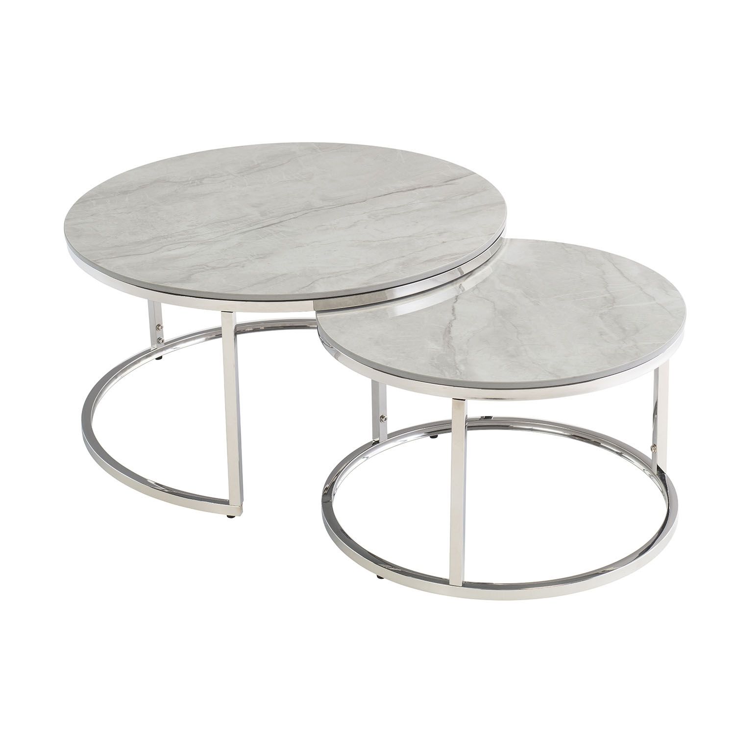 Houston Round Coffee Table Set In Vilas Grey – Furniture World Regarding Circular Coffee Tables (View 19 of 20)