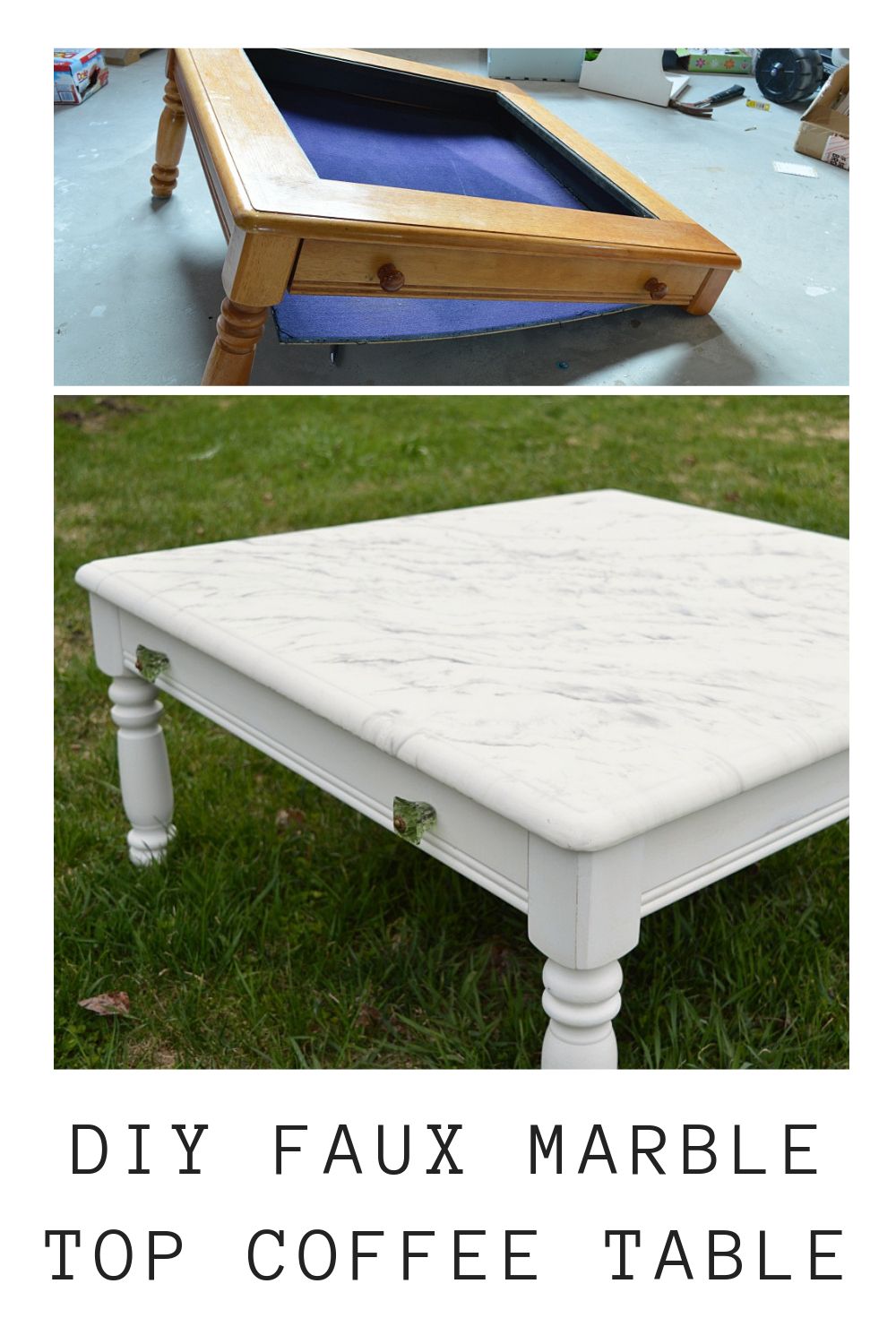 How To Make A Faux Marble Top Coffee Table – The Vanderveen House With Faux Marble Top Coffee Tables (View 12 of 20)