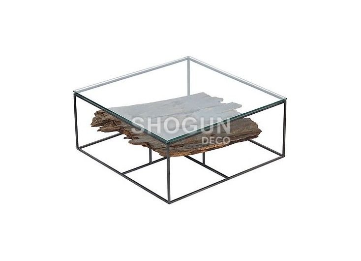 Influence Coffee Table, Square With Glass Top – L80 Cm Inside Glass Top Coffee Tables (View 15 of 20)