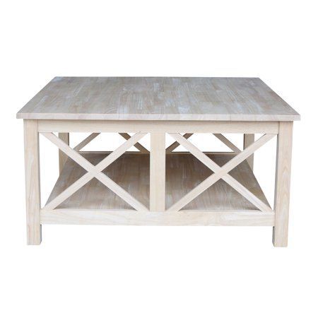 International Concepts Hampton Square Coffee Table – Unfinished –  Walmart | Coffee Table, Solid Wood Coffee Table, Square Wood Coffee  Table With Regard To Square Coffee Tables (View 8 of 20)