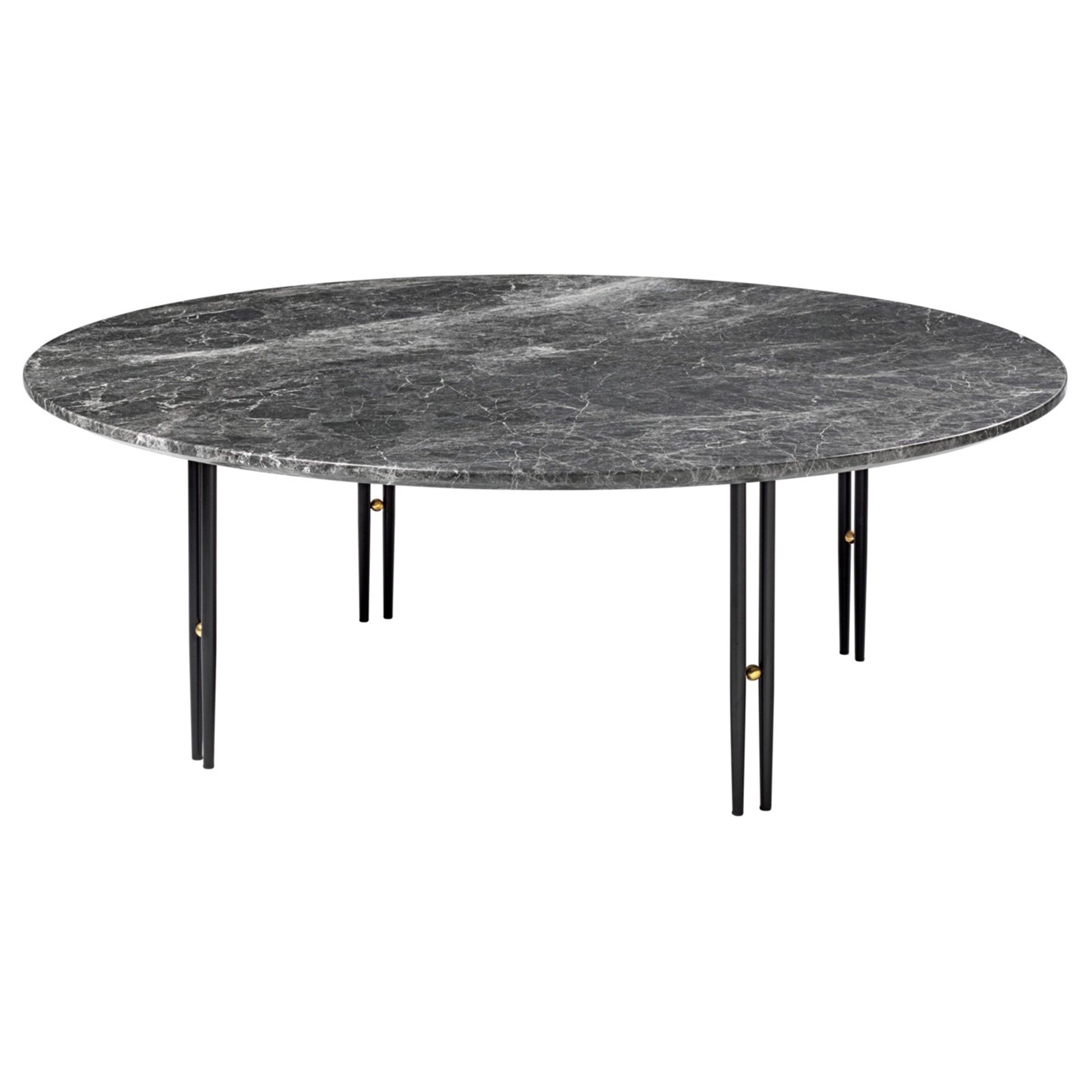 Ioi Coffee Table Ø100 – Black Matt Base, Marble Top – Gubi With Metal Oval Coffee Tables (View 4 of 20)