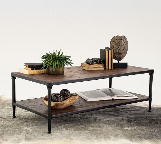 Juno 48" Rectangular Reclaimed Wood Coffee Table | Pottery Barn Inside Metal And Wood Coffee Tables (View 7 of 20)