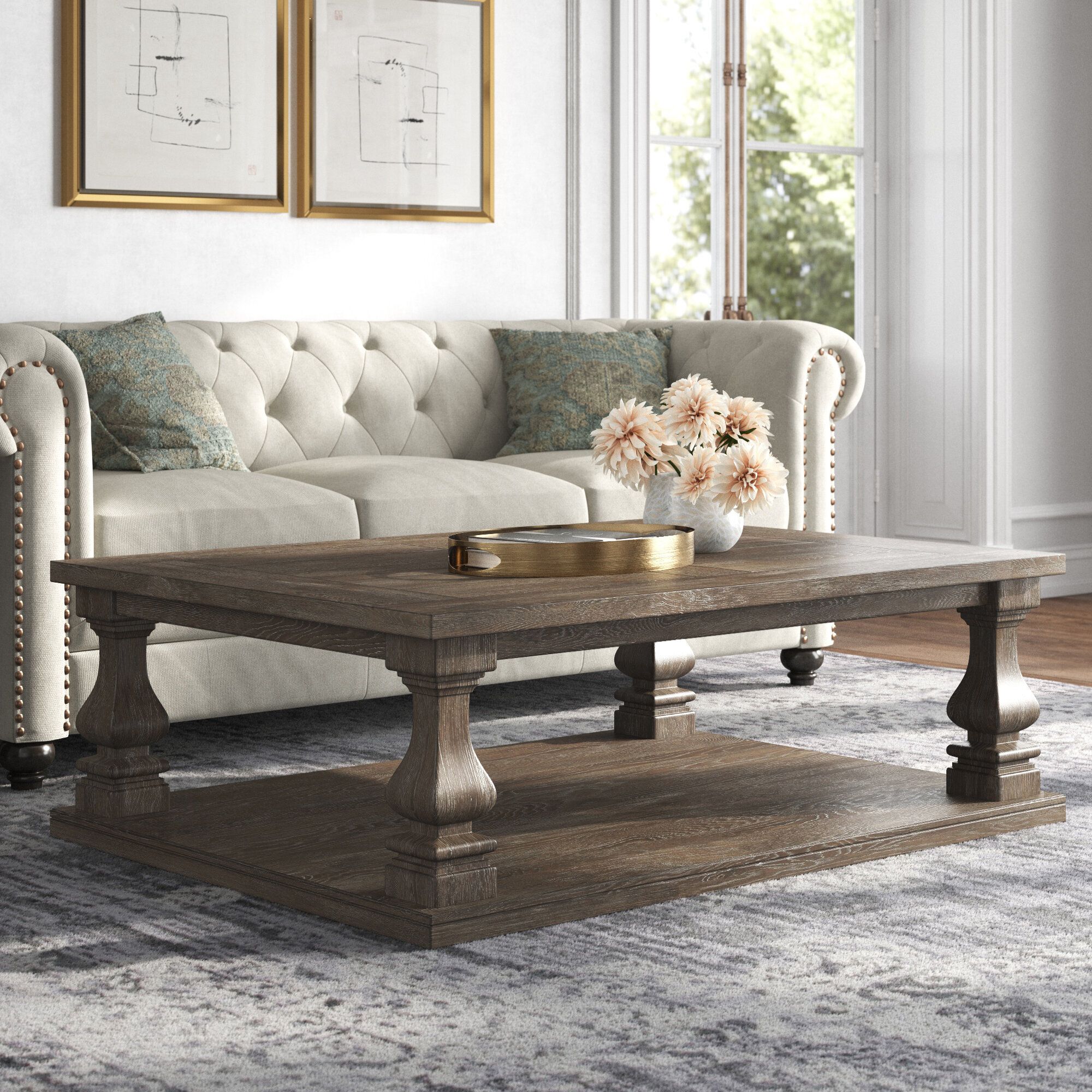 Kelly Clarkson Home Briana Floor Shelf Coffee Table & Reviews | Wayfair In Coffee Tables With Shelf (View 19 of 20)