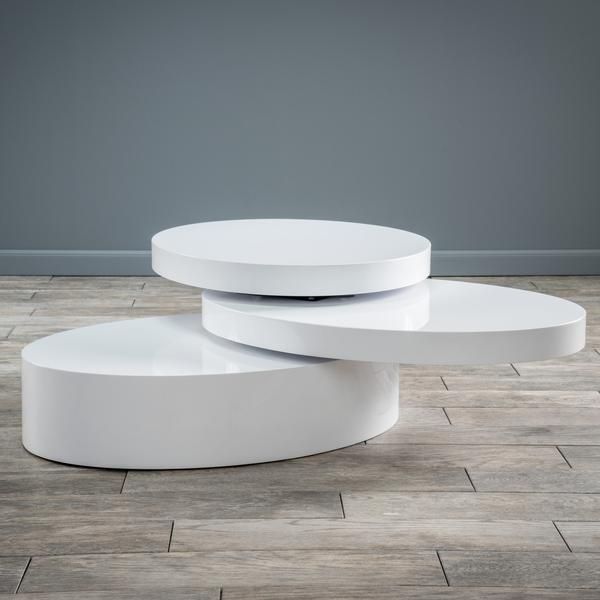 Kendall Oval Mod Swivel Coffee Table | Coffee Table White, Coffee Table, Oval  Coffee Tables Intended For Oval Mod Rotating Coffee Tables (View 6 of 20)