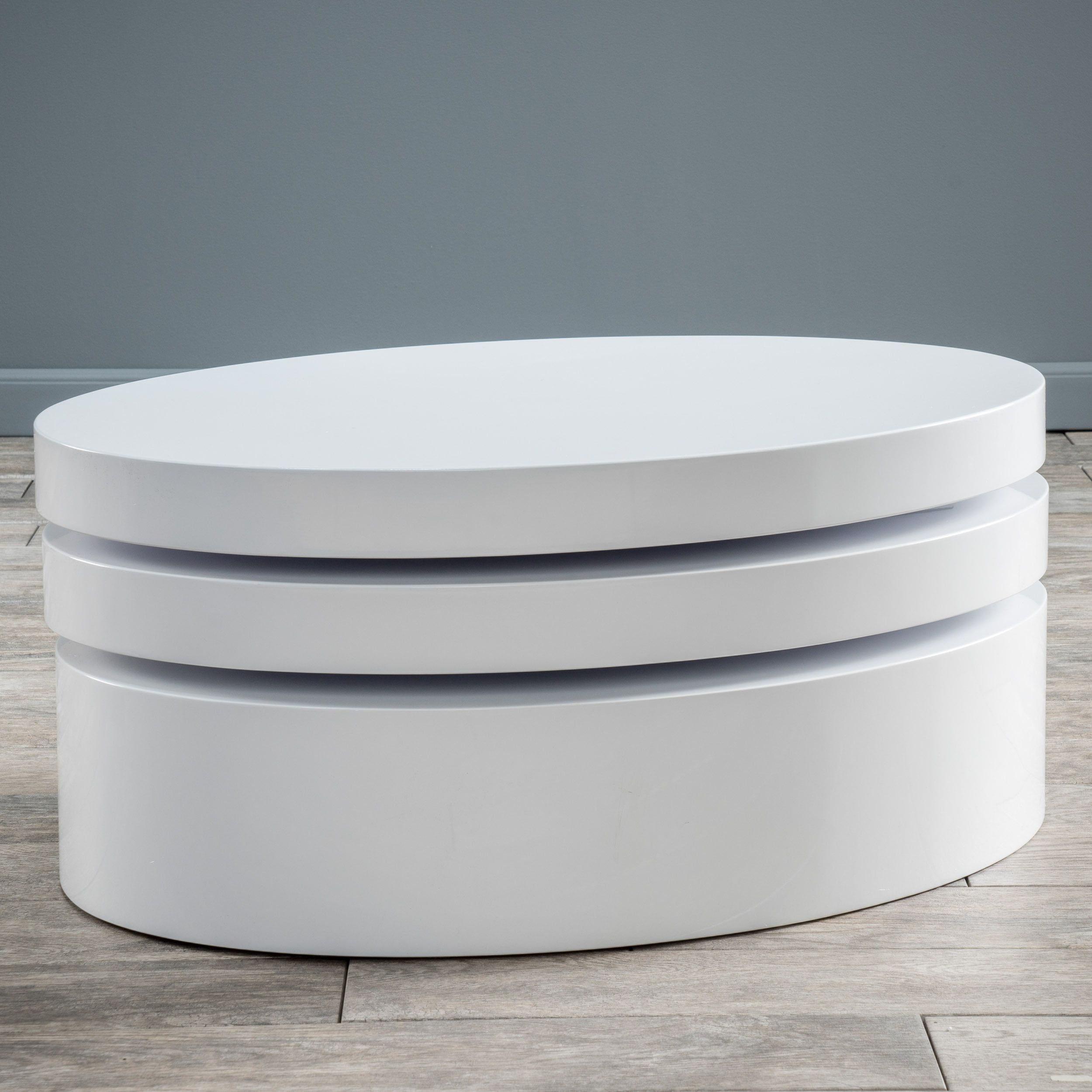 Lagom Small Oval Mod Rotatable Coffee Table – Walmart For Oval Mod Rotating Coffee Tables (View 11 of 20)