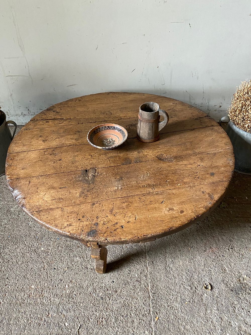Large Rustic Round Low Table – Coffee Table – Tables Inside Rustic Round Coffee Tables (View 18 of 20)
