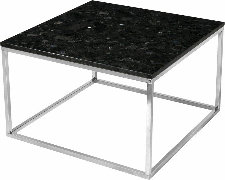 Large Square Coffee Table In Black Labradorite With Silver Base – Accent Intended For Black Accent Coffee Tables (View 3 of 20)
