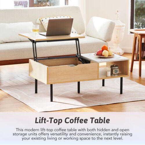 Lift Top Coffee Table With Hidden Storage And Side Drawer For Living Room  Office | Ebay Throughout Lift Top Coffee Tables (View 18 of 20)