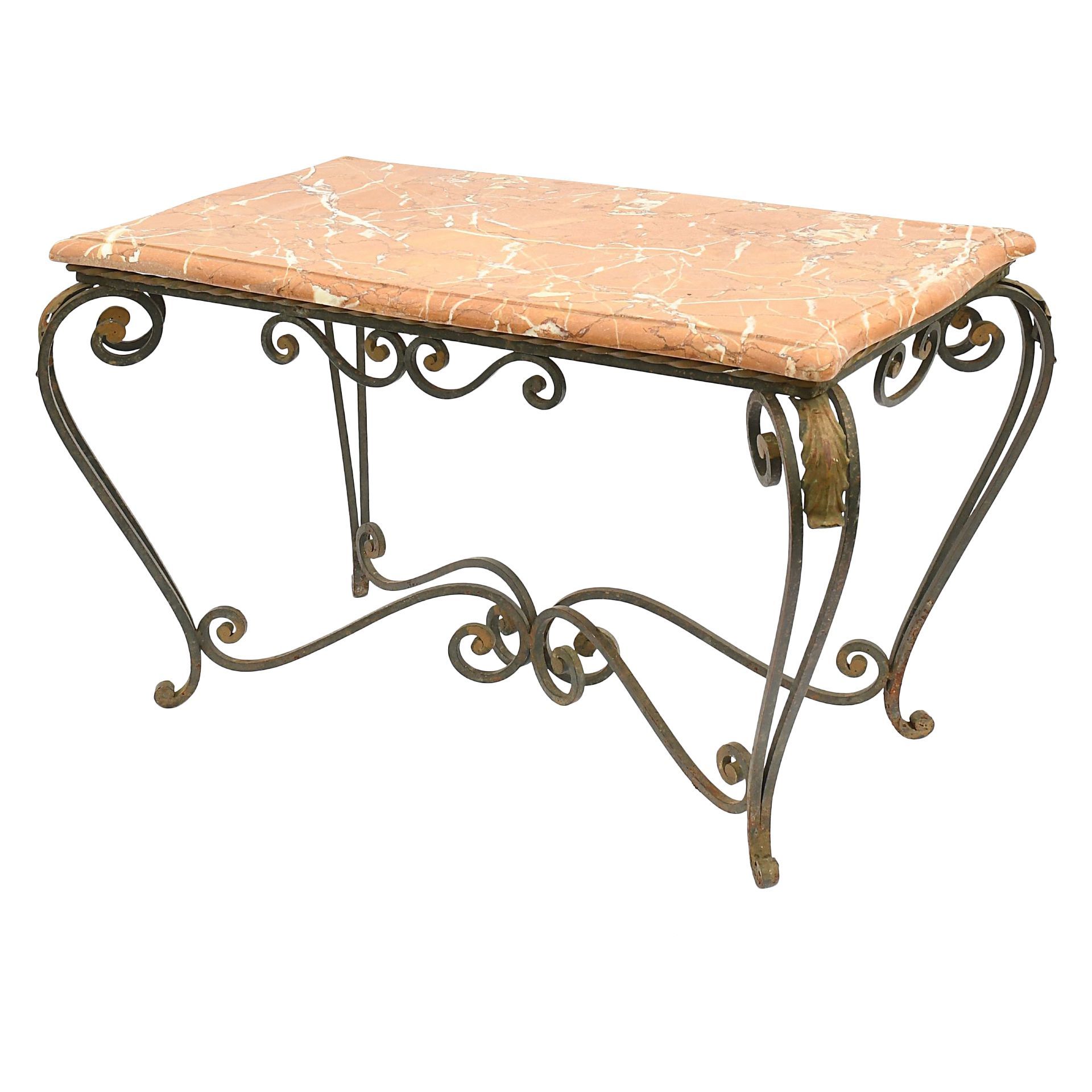 Louis Xv Style Wrought Iron Coffee Table – Coffee Tables | Antikeo With Iron Coffee Tables (View 3 of 20)