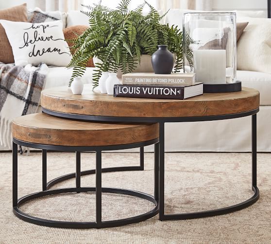 Malcolm Round Nesting Coffee Tables | Pottery Barn For Circular Coffee Tables (View 5 of 20)